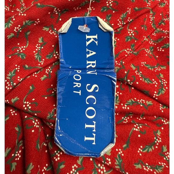 NWT Vintage New Karen Scott Christmas Turtleneck Size XL Red Green White Cotton - Picture 4 of 7